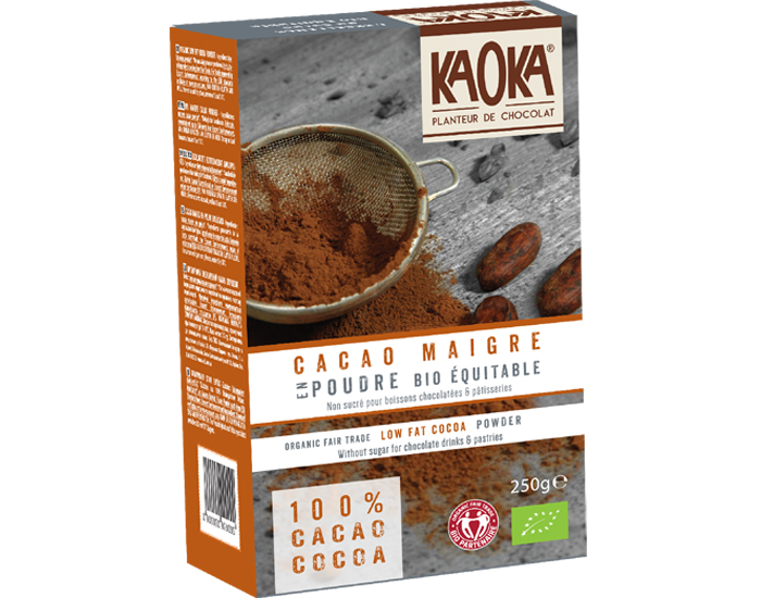 Cacao Maigre En Poudre Non Sucre 250 G Kaoka Bebe Au Naturel