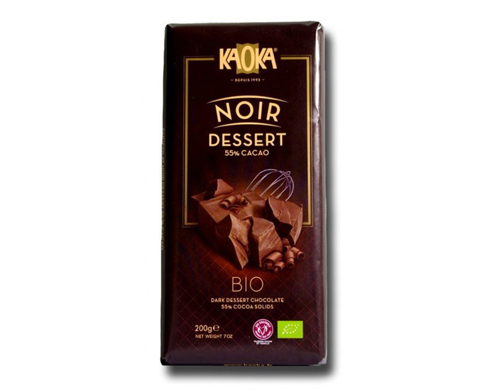 KAOKA Ptissier Tablette Noir Dessert 55% Bio et Equitable - 200 g