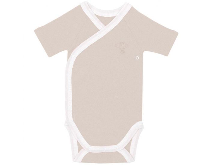  Body crois Manches Courtes - 100% Coton Bio - Noisette