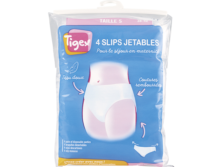 TIGEX 4 Slips Jetables Blancs Taille L