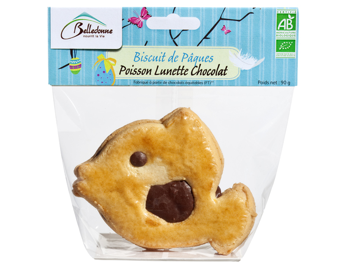 BELLEDONNE Duo de Biscuits Poisson Lunette Chocolat - 2 x 45 g