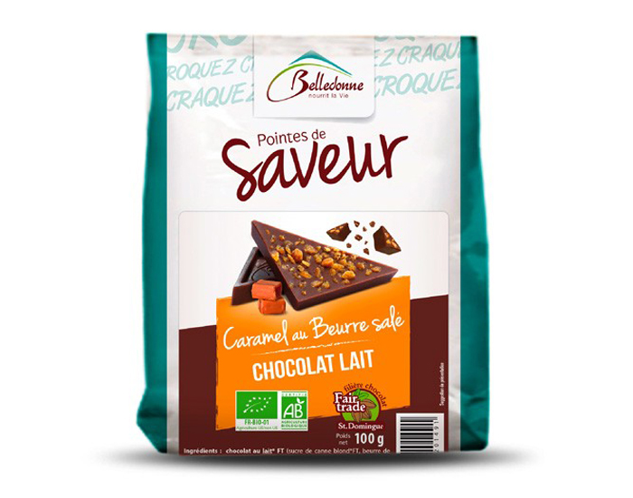 BELLEDONNE Pointes de Saveurs - Chocolat Lait Caramel au Beurre Sal - 100 g