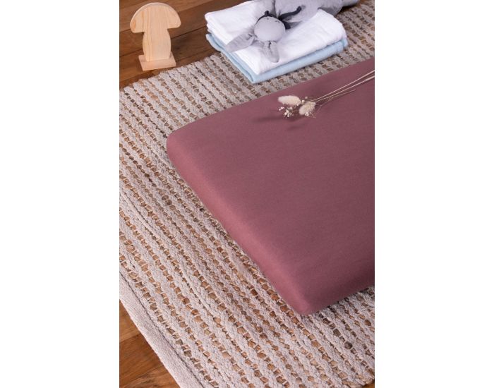 KADOLIS Drap Housse Coton Bio - Berceau/Landau Bois De Rose 40 x 80 cm