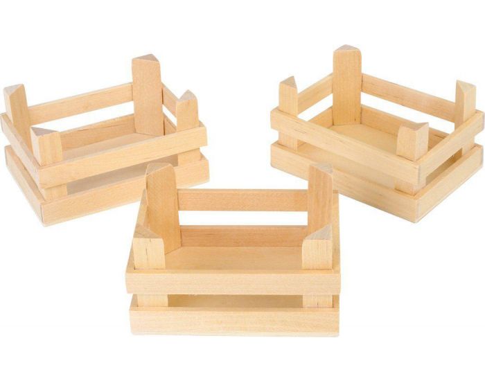 SMALL FOOT COMPANY Lot de 3 petites caisses en bois - Ds 3 ans