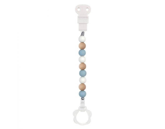 NATTOU Attache Ttine en Silicone - Bleu Blanc Beige - Ds 12 mois 