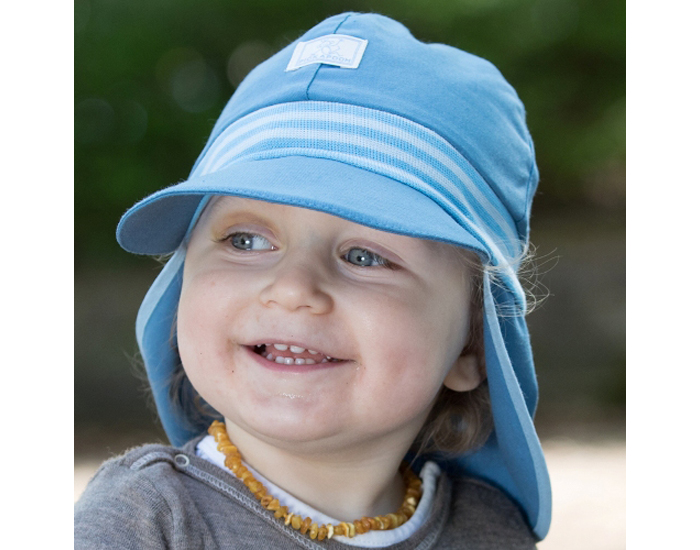 Casquette Bebe Cache Nuque Anti Uv Tim Bleu Pickapooh Bebe Au Naturel