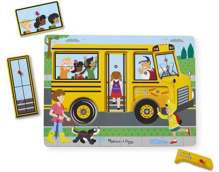 MELISSA & DOUG Puzzle Sonore - Bus Scolaire - Ds 2 ans