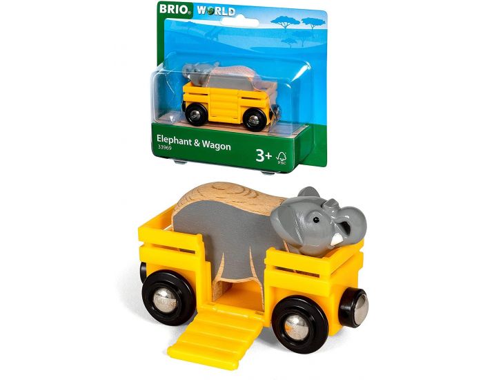 BRIO Wagon - Transporteur d'Elphant - Ds 3 ans 