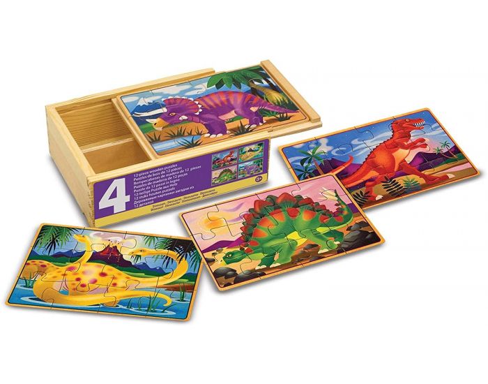 MELISSA & DOUG Ensemble puzzles dinosaures 12 pices - Ds 2 ans