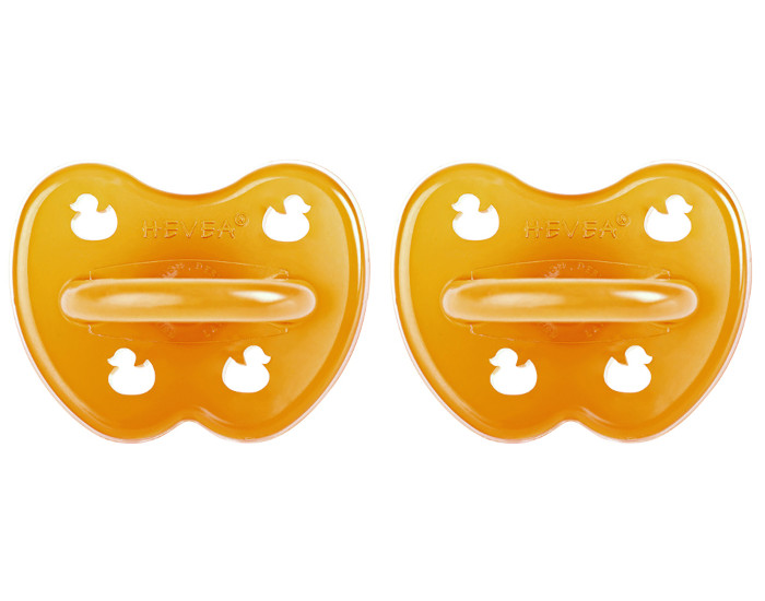 HEVEA Lot de 2 Sucettes Sym�triques en Caoutchouc Naturel 0-3 mois
