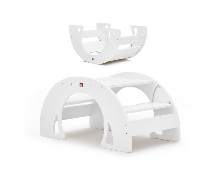 BIANCONIGLIOKIDS Rocker Enfant Modulable 11-en-1 Pont Pikler Dodo Classic - Blanc - D�s 3mois