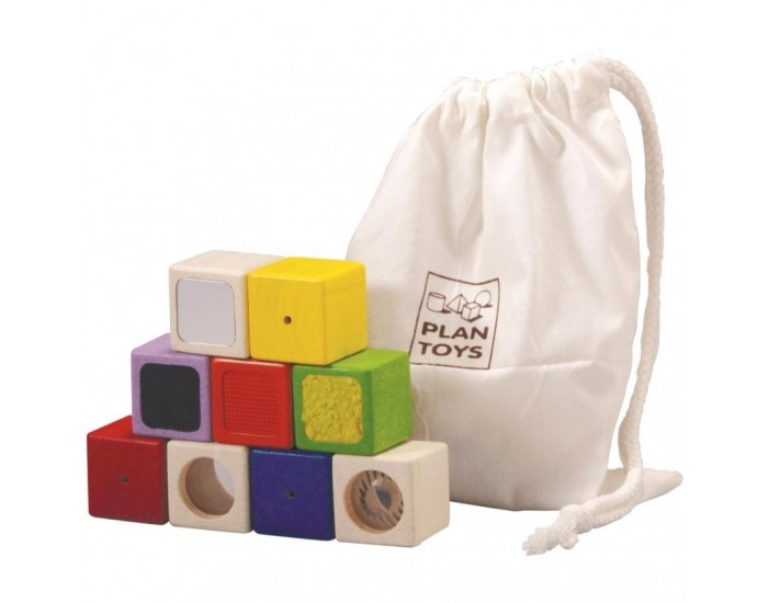 Cubes D Eveil Sensoriels En Bois Des 12 Mois Plan Toys Bebe Au Naturel