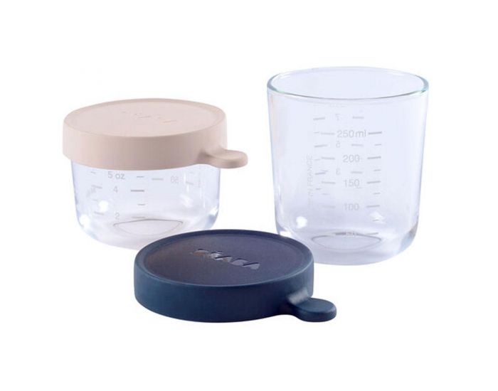 BABA Coffret 2 portions en verre 150 ml + 250 ml Dark Blue