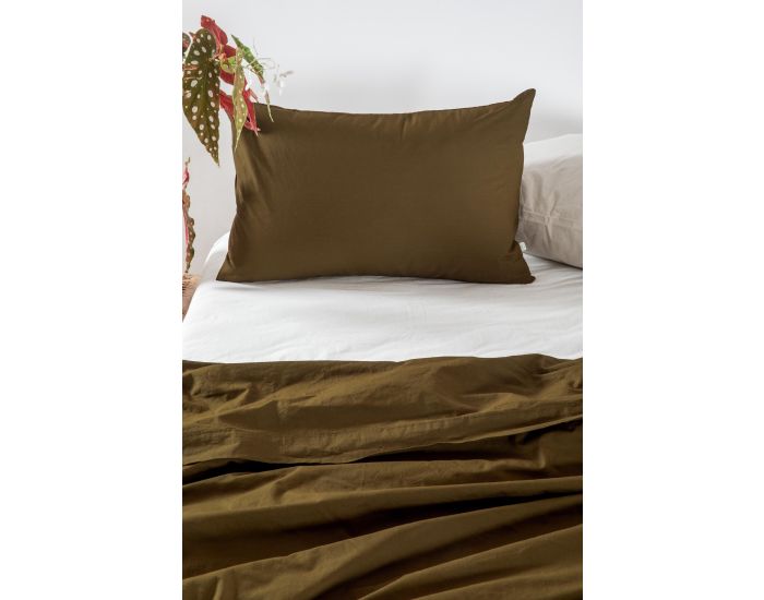 KADOLIS Taie d'Oreiller en Percale de Coton Bio Lav - Toundra 50 x 70 cm