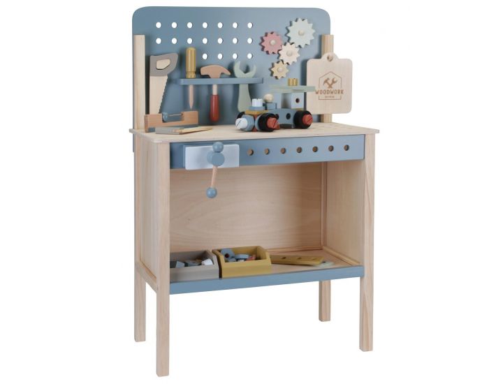 LITTLE DUTCH Etabli en bois bleu - Ds 3 ans