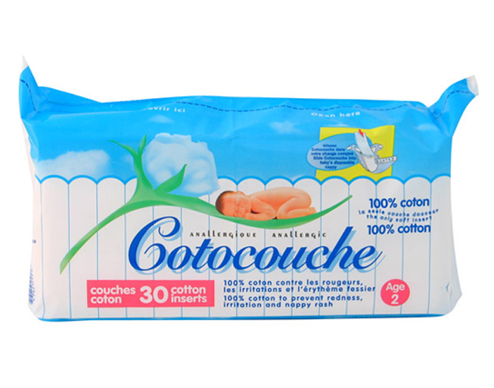 Cotocouches Anallergiques Anti-Irritations - 2me ge ds 5 mois - Paquet de 30