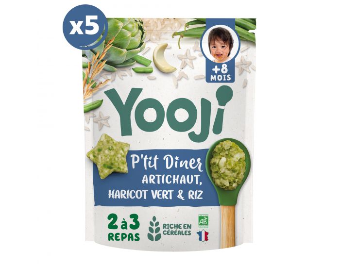 YOOJI P'tits Dners - Artichaut - Lot de 5 - Ds 8 mois