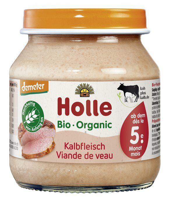 HOLLE Petit Pot de Viande - 125 g Veau - Ds 5 mois
