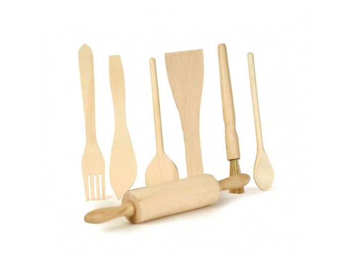 EGMONT TOYS 7 Ustensiles de Cuisine en Bois - Ds 3 ans