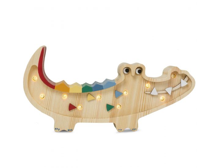 LITTLE LIGHTS Petite Lampe Veilleuse - Crocodile - Ds 3 ans Bois naturel