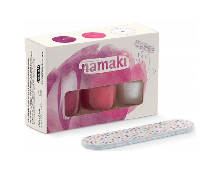 NAMAKI Coffret 3 Vernis - Sorbet Fruit - Framboise - Fuchsia - Blanc Nacr - Ds 3 ans