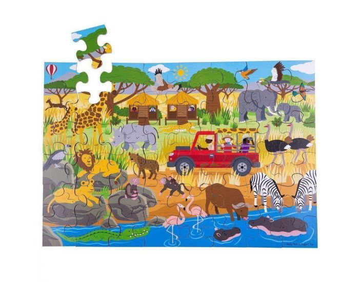 BIGJIGS TOYS Puzzle Gant - Aventure Africaine - Ds 2 ans