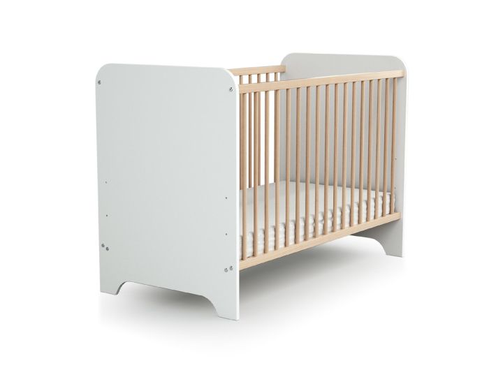 AT4 Lit bb 60x120 cm Carrousel - Blanc et Htre Verni