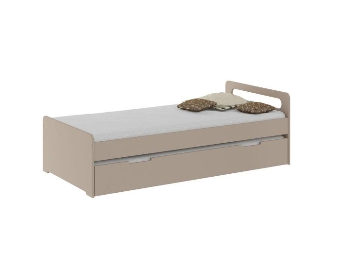 AKITEN RETAIL Pack Lit Gigogne avec 2 Matelas - Louna - Lin 90x200 cm