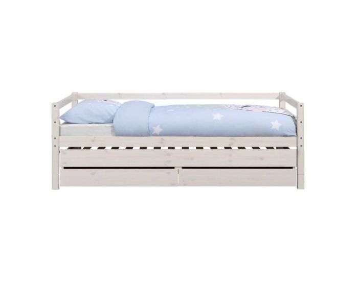 AKITEN RETAIL Pack Lit Banquette Gigogne - avec Matelas - Alma