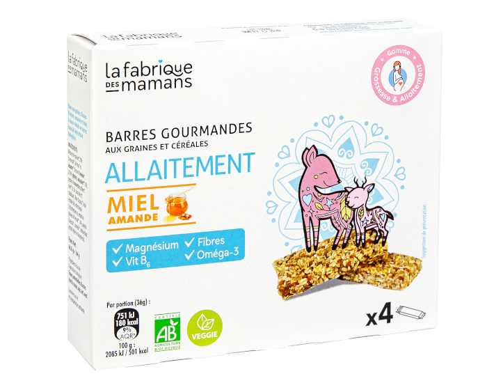 LA FABRIQUE DES MAMANS 4 Barres Allaitement Miel Amandes - 144g