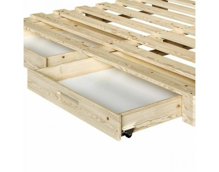 AKITEN RETAIL Lot de 2 Tiroirs - pour Lit Palette - Cembro Bois naturel