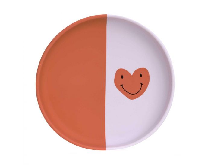 LASSIG Assiette en Silicone - Happy Rascals - Coeur Lavande 