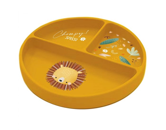 SASSI JUNIOR Assiette en Silicone - Chompy le Lion - Ds 12 mois