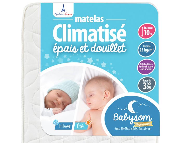 BABYSOM Matelas Bb Climatis - Rversible - 10 cm