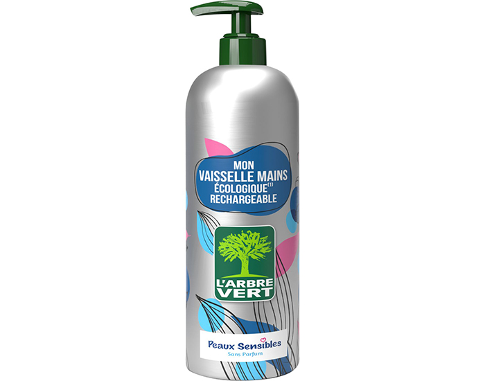 L'ARBRE VERT Vaisselle Mains Peaux Sensibles Flacon Aluminium - 490 ml 