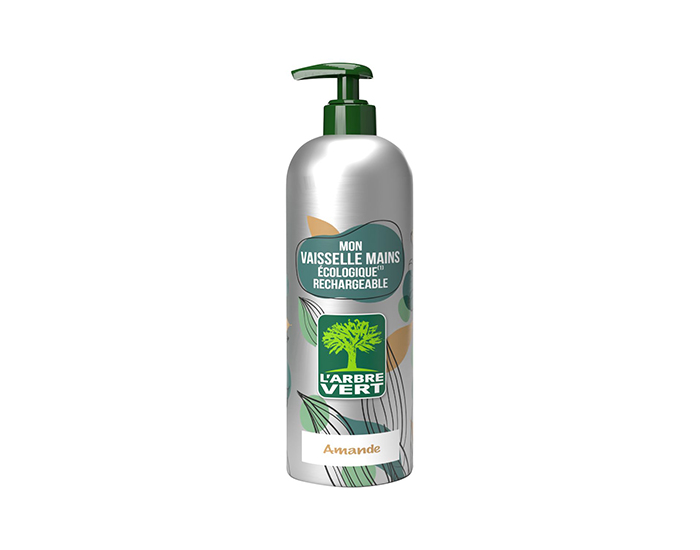 L'ARBRE VERT Vaisselle Mains Amande Flacon Aluminium - 490 ml