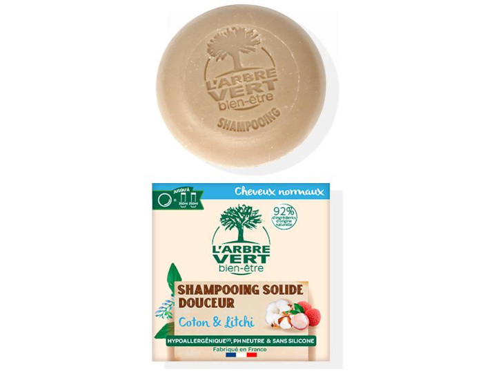 L'ARBRE VERT BIEN-TRE Shampooing Solide Douceur pour Toute la Famille - 75g