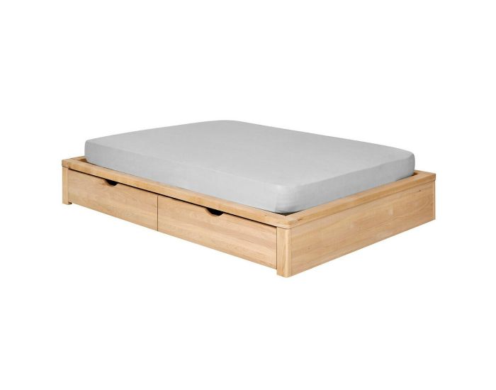 AKITEN RETAIL Pack Lit avec 2 Tiroirs et Matelas - Gaston - Htre