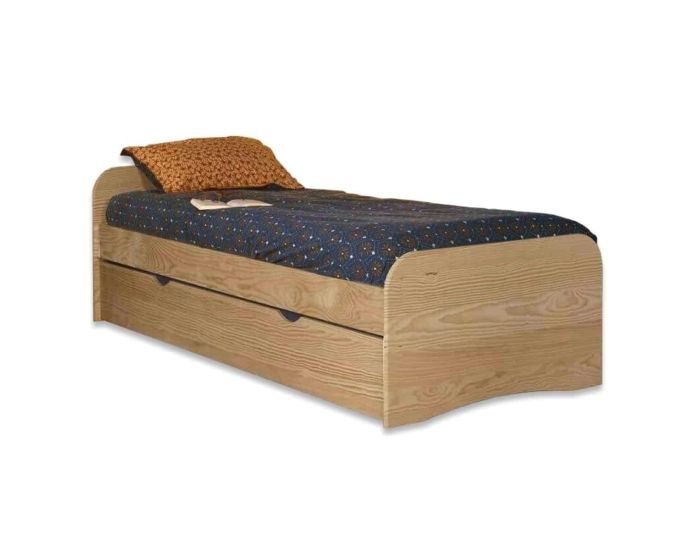 AKITEN RETAIL Pack Lit Gigogne avec 2 Matelas -  Thas - Bois