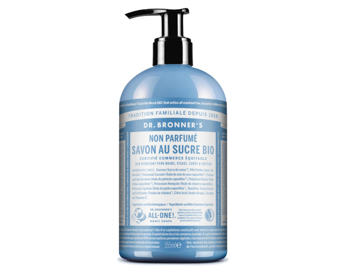 DR BRONNER'S Savon Liquide Non Parfum et  Sucre - 355 ml