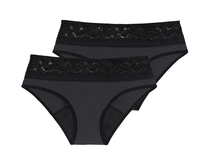 DORINA Lot de 2 Culottes Hipster Menstruels Eco Moon Lace