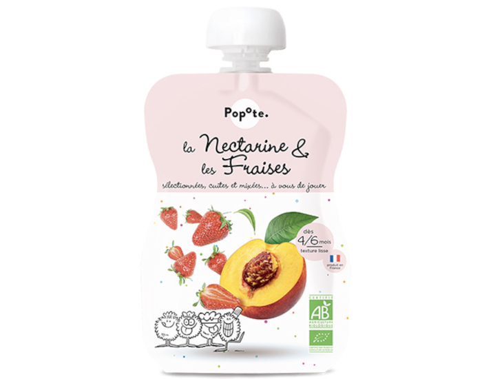 POPOTE Gourde Nectarine Fraise - 120g - Ds 4/6 mois