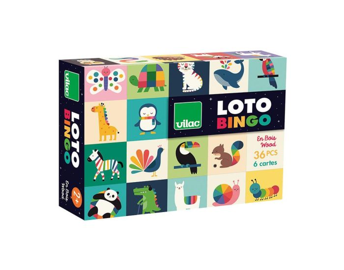 VILAC Loto en Bois - Animaux Arc-en-Ciel - Ds 2 ans