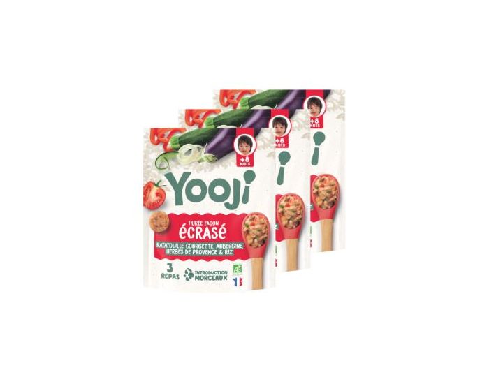 YOOJI Lot de 3 Ecrass Ratatouille - Ds 8 mois