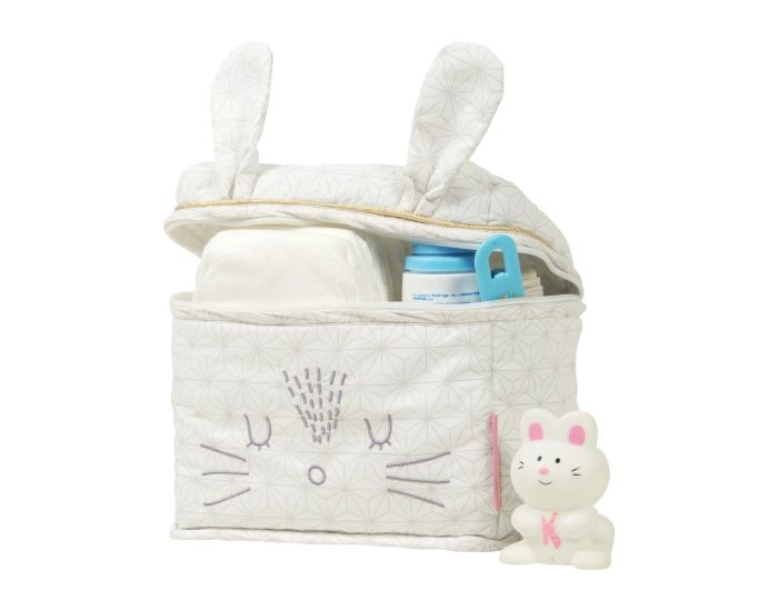 LITTLE CREVETTE Trousse de Toilette - Lapin Pompom