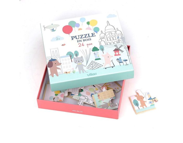 VILAC Puzzle en Bois 24 Pices - Escapade  Paris - Ds 2 ans