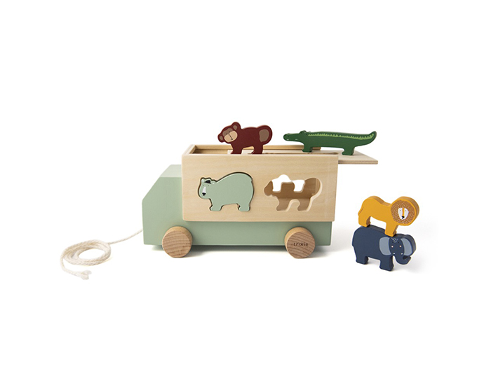 TRIXIE Camion Animaux en Bois - Ds 18 mois 