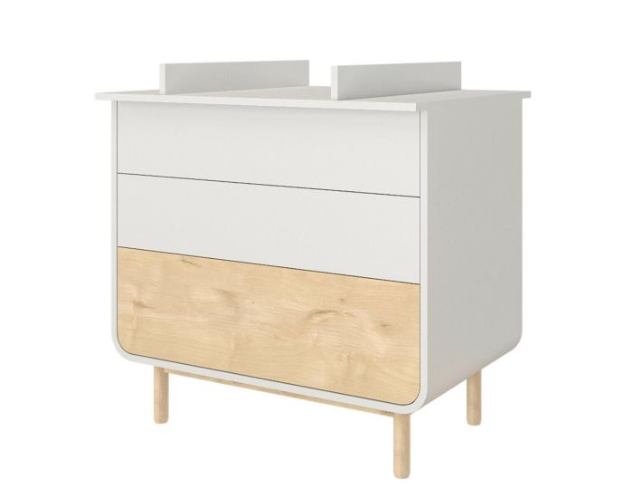 AKITEN RETAIL Commode  Langer - 3 tiroirs - Sasha Blanc et bois