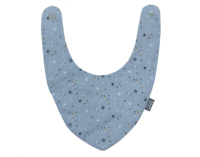 MON JOLI BAVOIR Bavoir Bandana - Etoiles - Bleu Gris