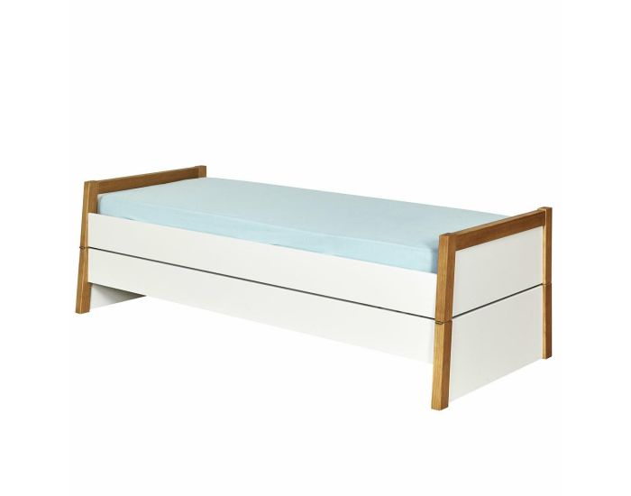 AKITEN RETAIL Pack Lit Gigogne avec Matelas - Holaf Bois